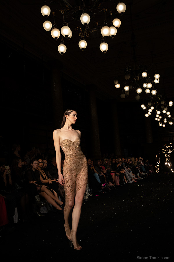 Aadnevik. London Fashion Week. Aadnevik. London Fashion Week. Model. Movement photographer Simon Tomkinson.