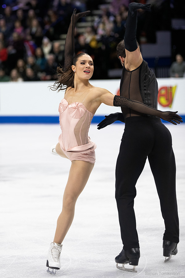 European Figure Skating Championships 2026. Ice dance rhythm dance. European Figure Skating Championships 2026. Ice dance rhythm dance - Laurence Fournier Beaudry and Guillaume Cizeron, France. By movement photographer Simon Tomkinson. ISU competition at Sheffield, UK.