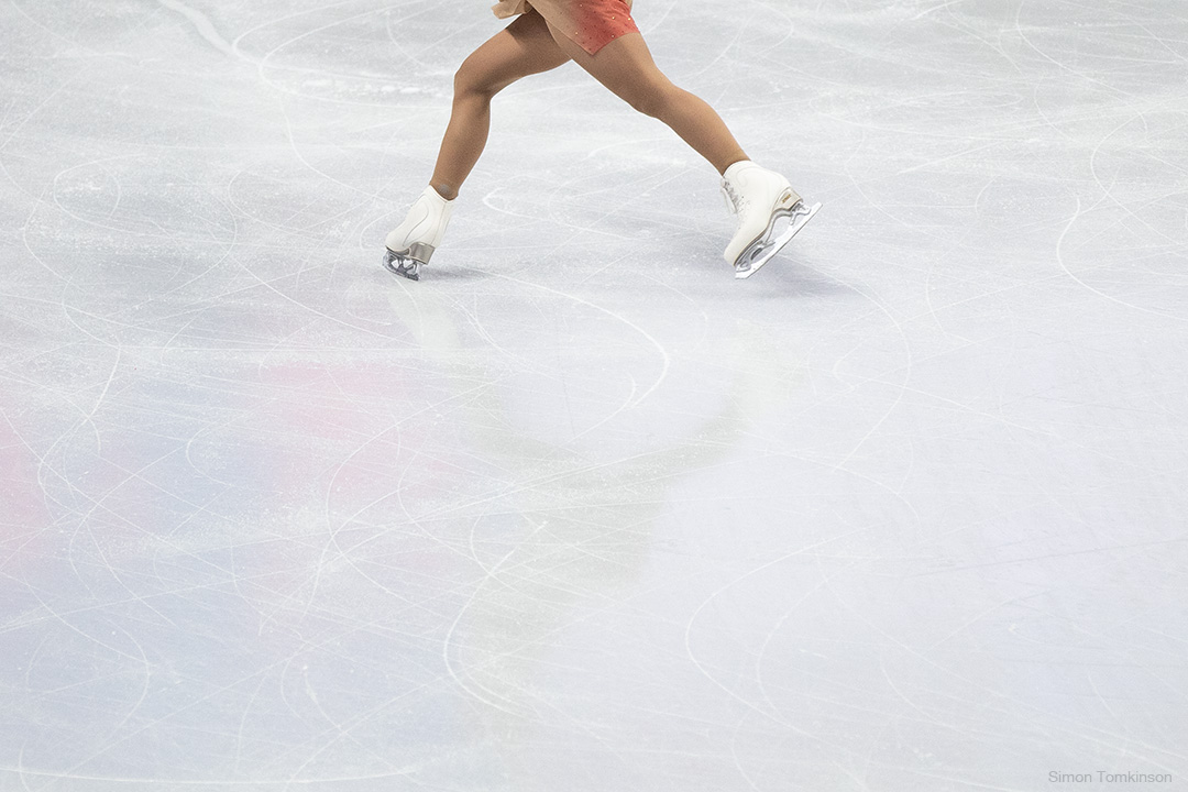 European Figure Skating Championships 2026. Women Free Skating. European Figure Skating Championships 2026. Women Free Skating - Loena Hendrickx, Belgium. By movement photographer Simon Tomkinson. ISU competition at Sheffield, UK.