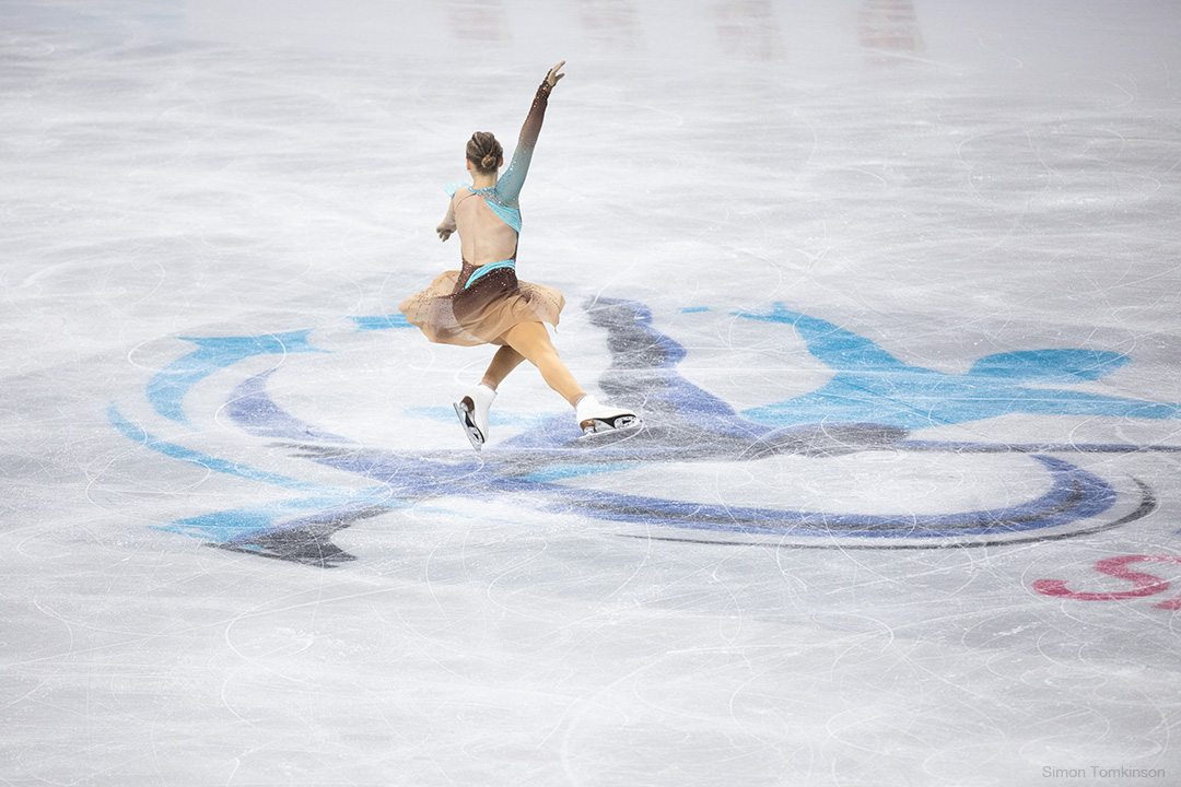 European Figure Skating Championships 2026. Women Free Skating. European Figure Skating Championships 2026. Women Free Skating - Niina Petrokina, Estonia. By movement photographer Simon Tomkinson. ISU competition at Sheffield, UK.